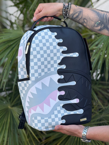 Zaino Sprayground CREAM CHECK UNFINISHED SHARK DLXSV BACKPACK 910B8758NSZ