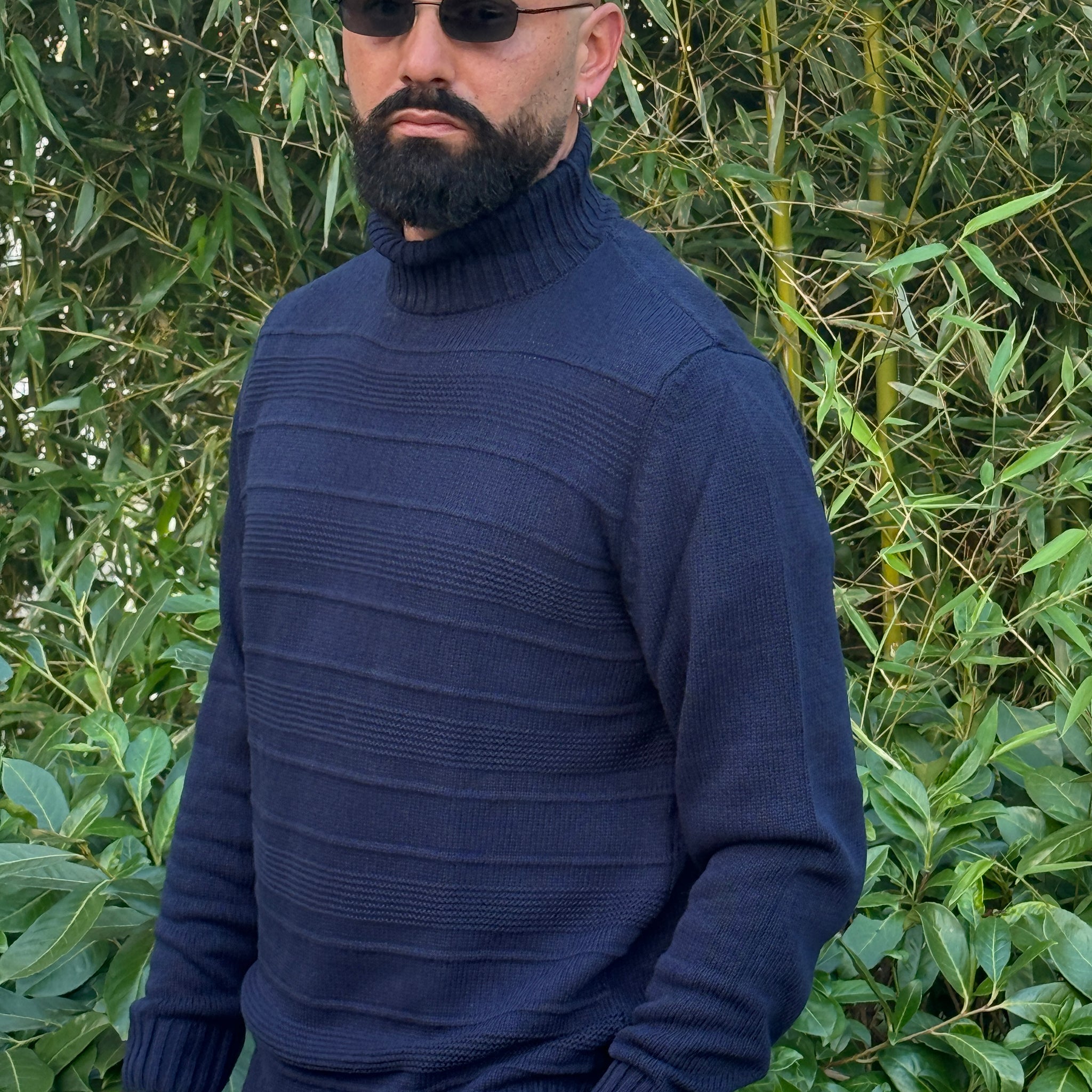 Pullover blu  collo alto new job brand