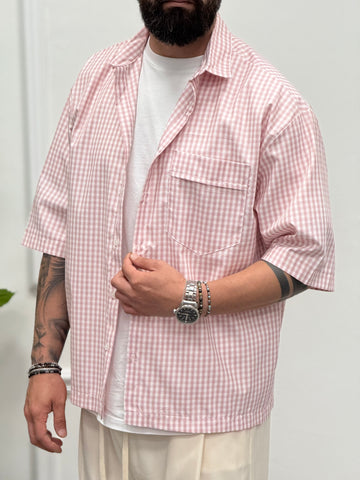 CAMICIA QUADRI ROSA NEW JOB BRAND