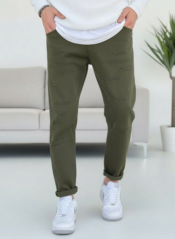 Jeans Alf 7 verde militare New Job Brand