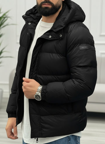 Bomber cappuccio nero  new job brand