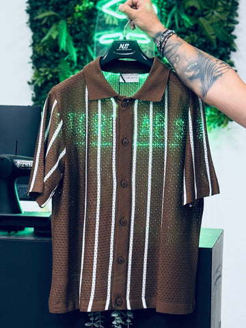Camicia traforata moro rigata New Job Brand